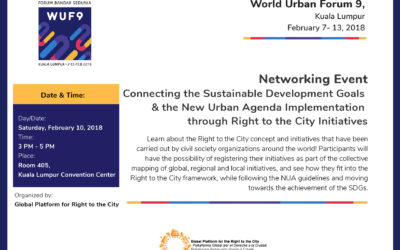 World Urban Forum 9 – Operationalizing the Right to the City: how small-scale projects contribute to the implementation of the NUA and the SDGs.