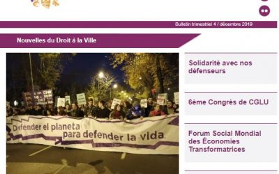 Nouvelles du Droit à la Ville: Décembre 2019