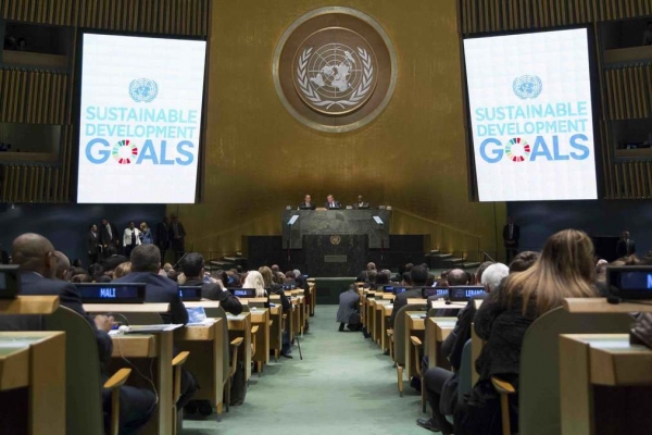 The General Assembly Hall during the United Nations summit for the adoption of the post-2015 development agenda, 27 September (Loey Felipe/ UN Photo)
