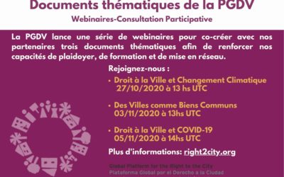 Webinaires: Documents thématiques de la PGDV