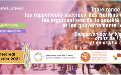 Table ronde entre rapporteurs spéciaux des Nations Unies, organisations de la société civile et gouvernements locaux